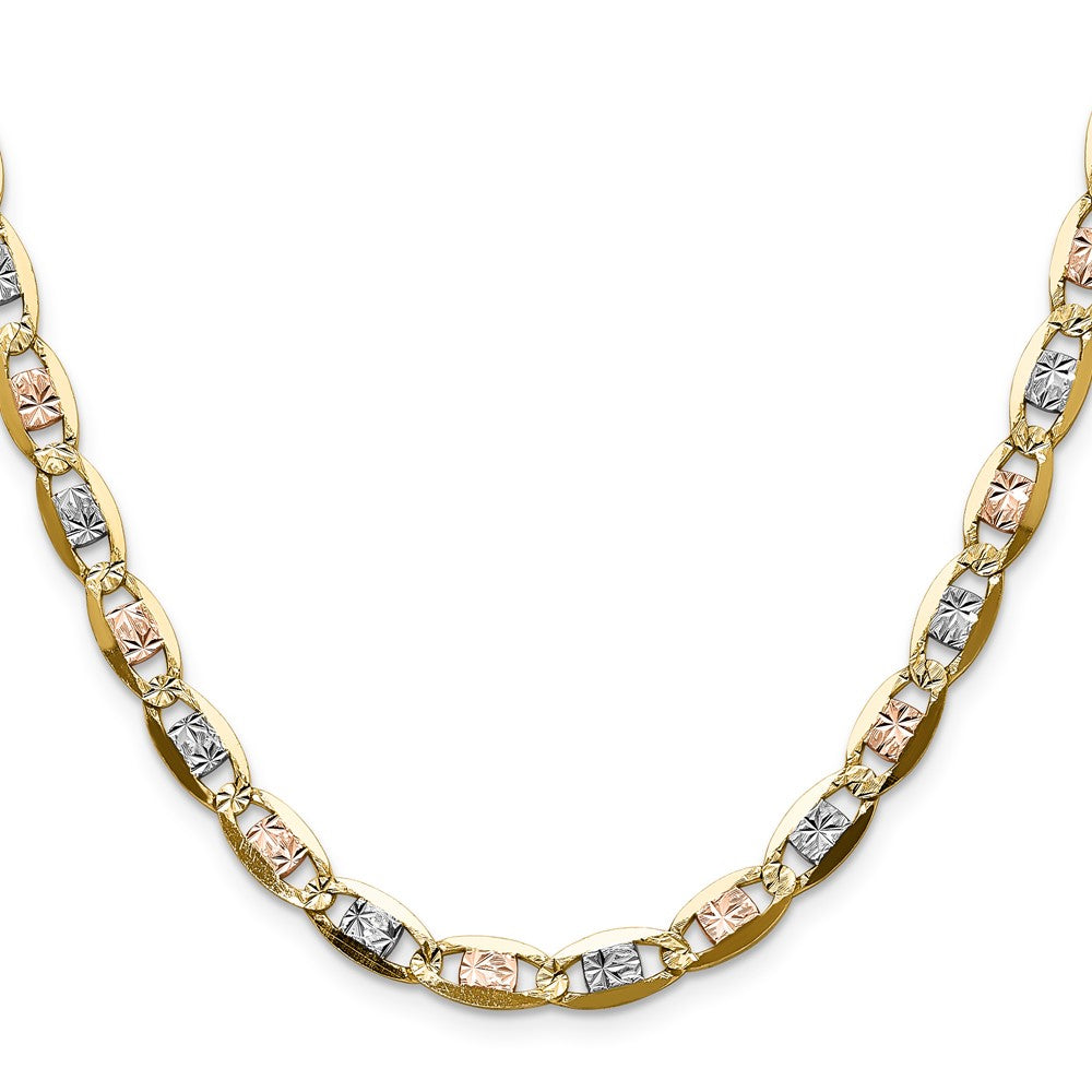 Exclusive 14K Tri-Color Gold 6.1mm Pav Valentino Chain - Affordable Luxury Jewelry