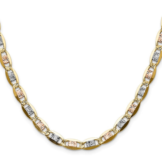 Exclusive 14K Tri-Color Gold 6.1mm Pav Valentino Chain - Affordable Luxury Jewelry