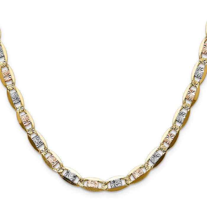 Exclusive 14K Tri-Color Gold 6.1mm Pav Valentino Chain - Affordable Luxury Jewelry-2