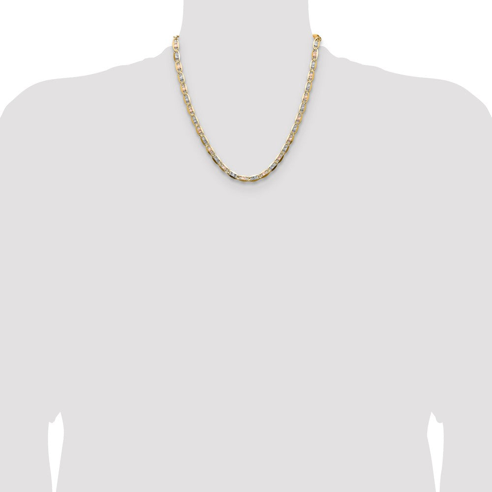 Shop 14K Tri-Color Gold 6.1mm Pav Valentino Chain - Stylish Luxury Jewelry