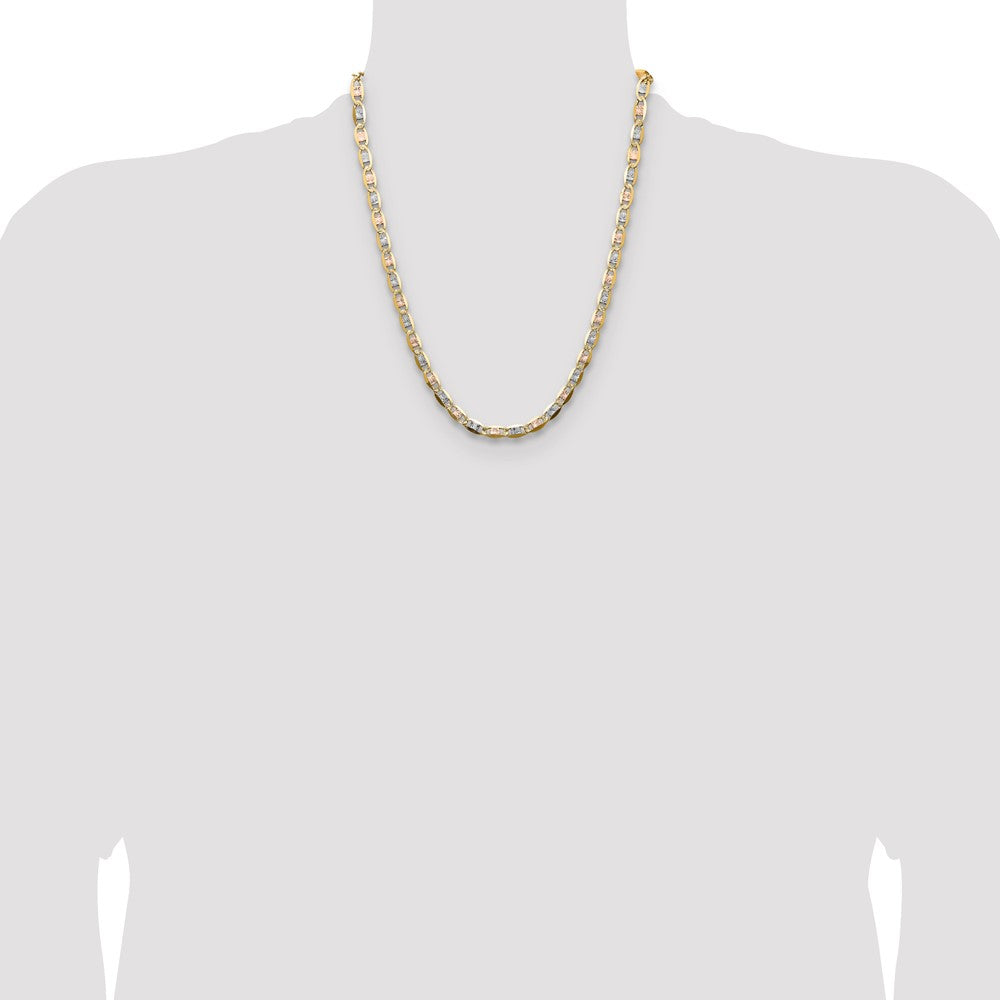 Buy Exclusive 14K Tri-Color Gold 6.1mm Pav Valentino Chain - Stylish Value!