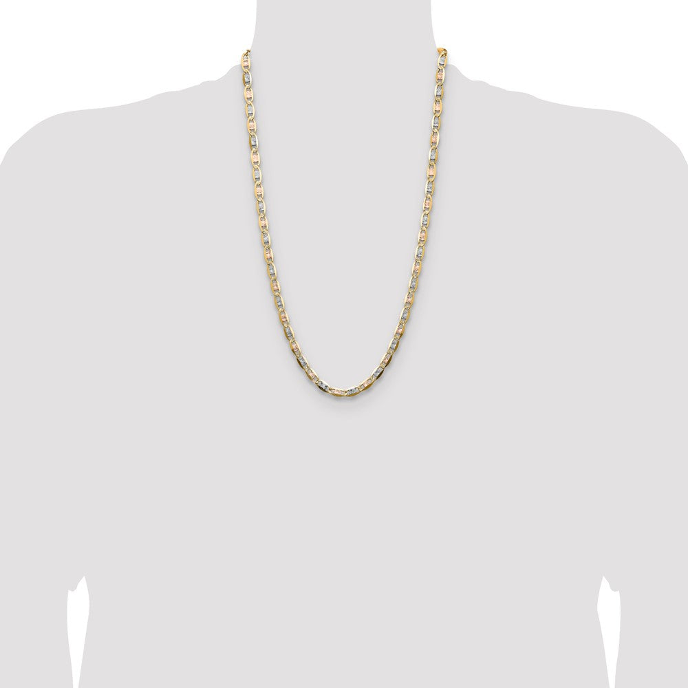 Exclusive 14K Tri-Color Gold 6.1mm Pav Valentino Chain - Affordable Luxury Jewelry