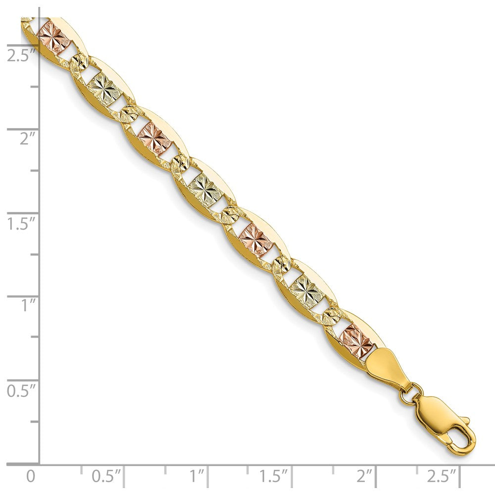 Shop Stylish 14K Tri-Color Gold 6.1mm Valentino Pav Chain - Luxury Look