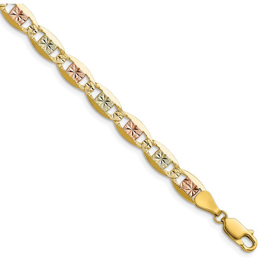 Shop Stylish 14K Tri-Color Gold 6.1mm Valentino Pav Chain - Luxury Look