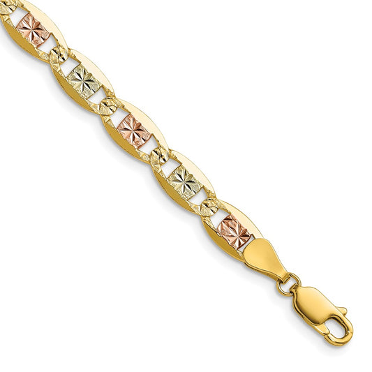 Exclusive 14K Tri-Color Gold 6.1mm Pav Valentino Chain - Affordable Luxury Jewelry