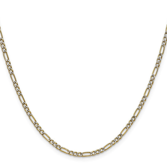 Buy 14K Rhodium-Plated 2.3mm Figaro Chain - Stylish & Affordable Luxury Jewelry
