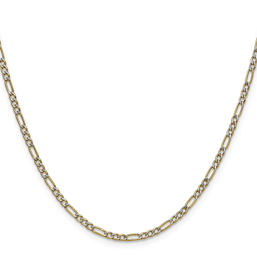 Buy Exclusive 14K Rhodium-Plated 2.3mm Figaro Chain - Affordable Luxury!