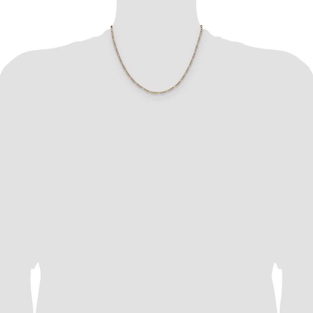 Buy Luxury 14K Rhodium-Plated 2.3mm Figaro Chain | Stylish & Affordable!