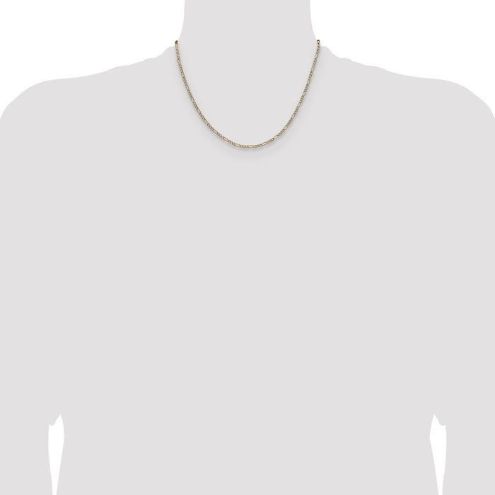 Buy Luxury 14K Rhodium-Plated 2.3mm Figaro Chain | Stylish & Affordable!-4