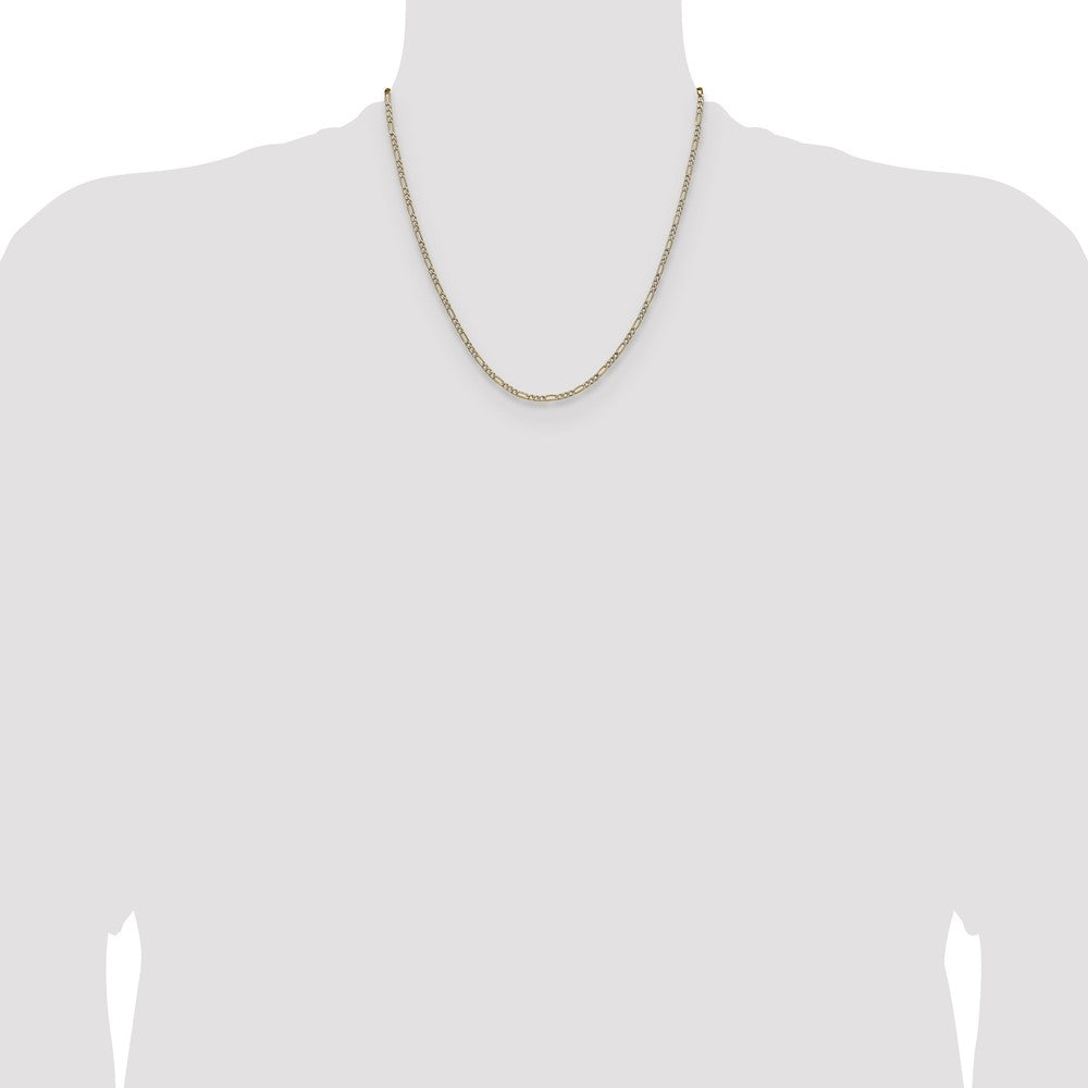 Buy 14K Rhodium-Plated 2.3mm Figaro Chain - Stylish & Affordable Luxury Jewelry