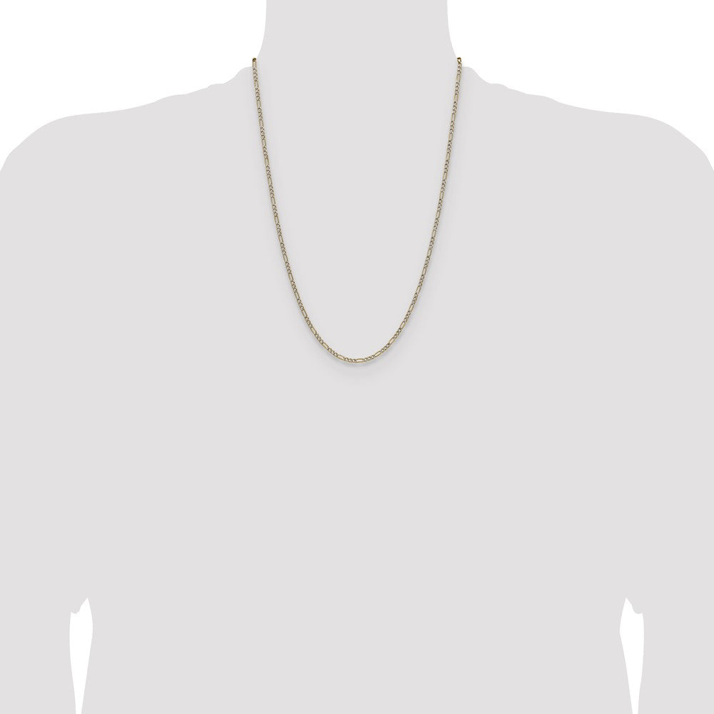 Buy Exclusive 14K Rhodium-Plated 2.3mm Figaro Chain - Affordable Luxury!