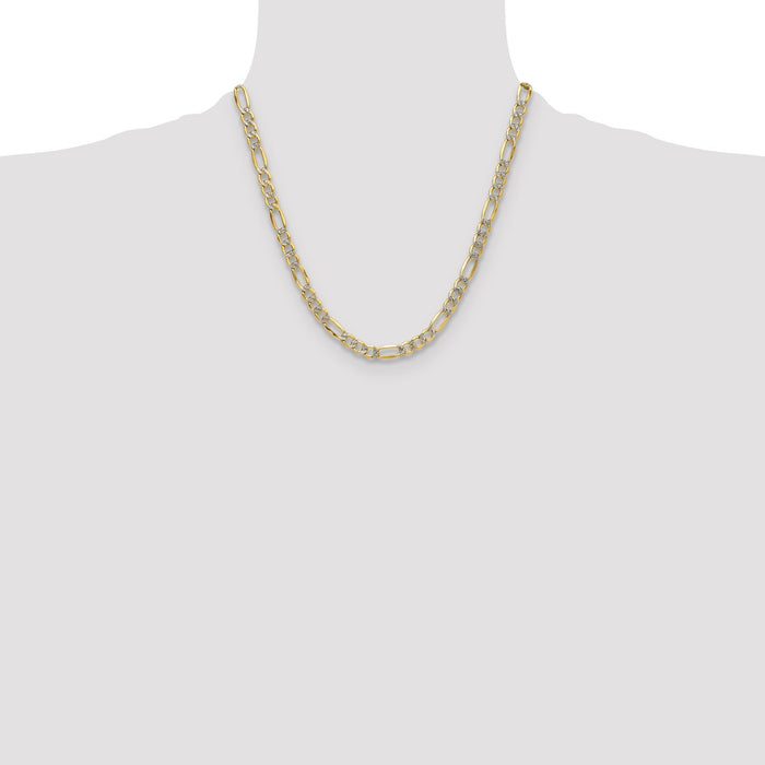 Shop Exclusive 6.5mm Rhodium-Plated Figaro Chain in 14K Gold - Affordable Luxury-4