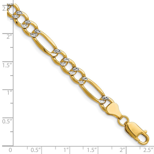Shop Stylish 14K Semi-Solid Figaro Chain with 6.5mm Pav Accents
