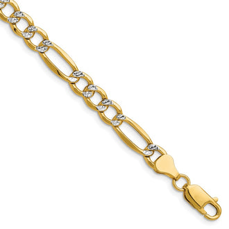 High-Quality 14K Gold 6.5mm Figaro Chain - Stylish & Rhodium-Plated Luxury