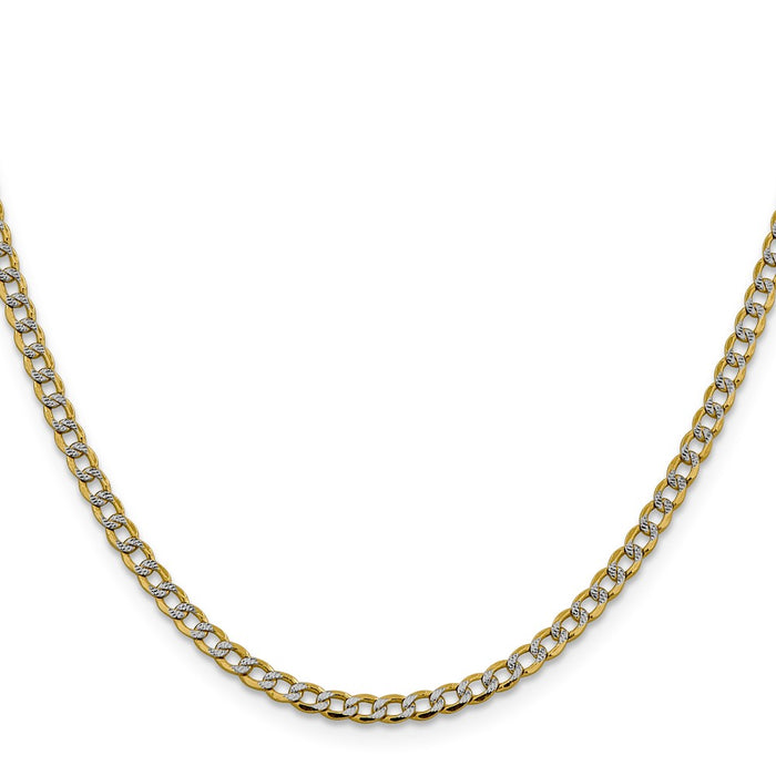 Shop Stylish 14K Gold 16-Inch Rhodium-Plated Curb Chain - 3.4mm Luxury-2