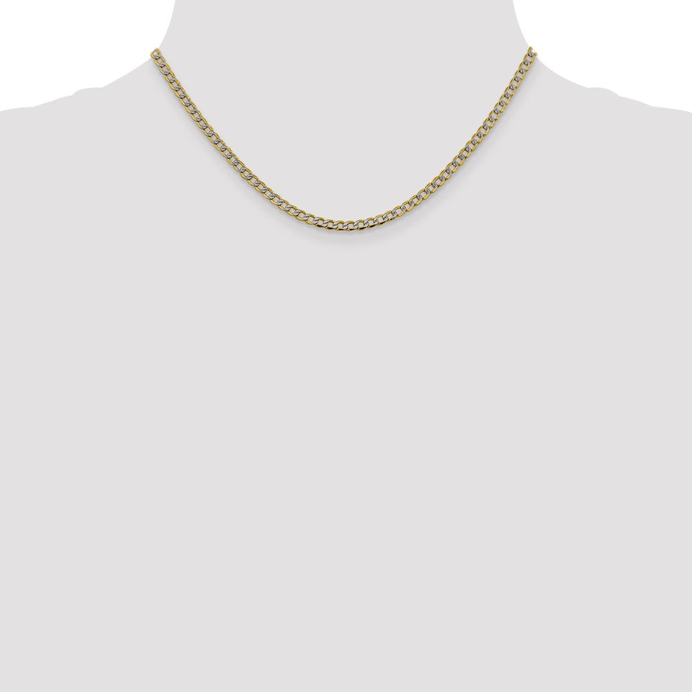 Shop Stylish 14K Gold 16-Inch Rhodium-Plated Curb Chain - 3.4mm Luxury