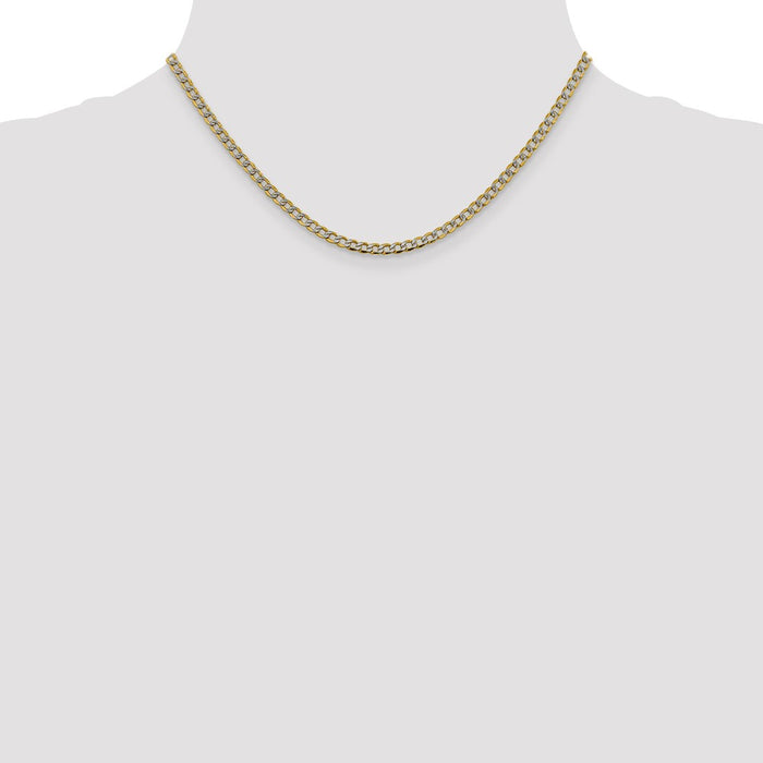 Shop Stylish 14K Gold 16-Inch Rhodium-Plated Curb Chain - 3.4mm Luxury-4