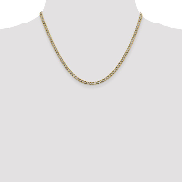 Exclusive 14K Gold 18-Inch 3.4mm Rhodium-Plated Curb Chain - Stylish Value-4