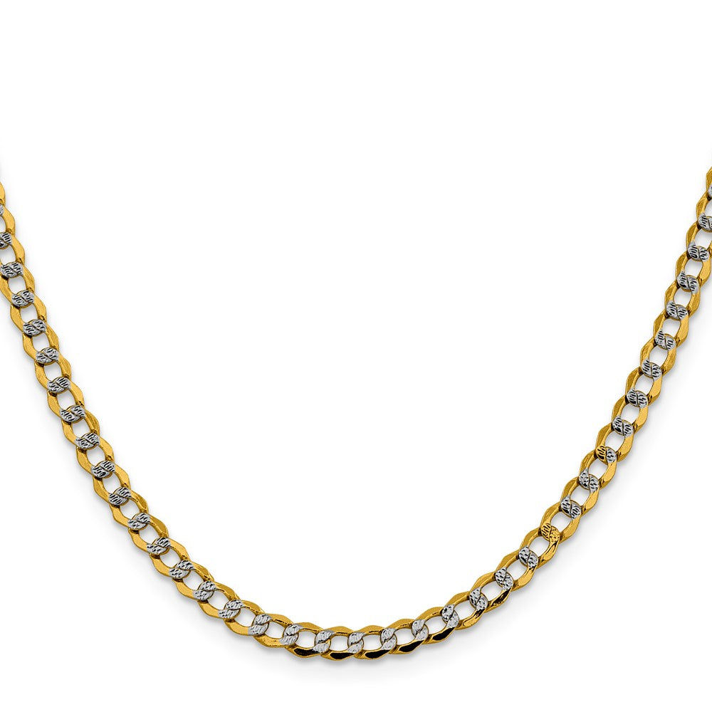 Buy 14K Gold 16-Inch 4.3mm Rhodium-Plated Curb Chain - Stylish Luxury Jewelry