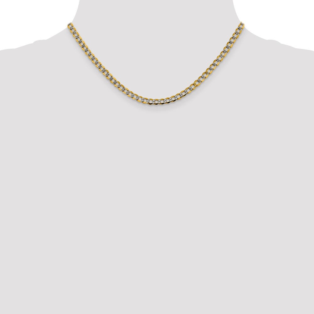 Buy 14K Gold 16-Inch 4.3mm Rhodium-Plated Curb Chain - Stylish Luxury Jewelry