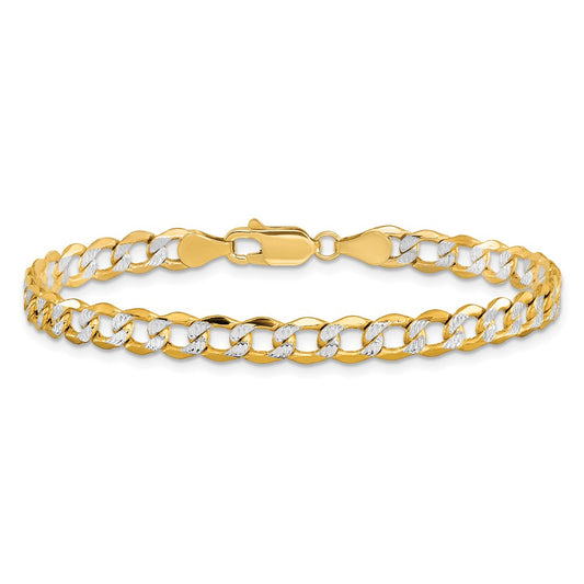 Buy Stylish 14K Rhodium-Plated Semi-Solid Curb Chain - 5.2mm Luxury Jewelry