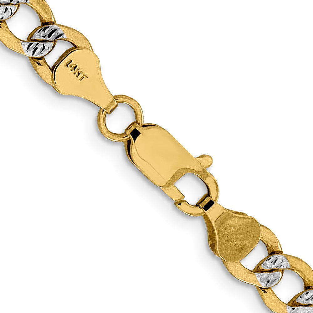 Buy 14K Gold 26-Inch Semi-Solid Curb Chain - Stylish 6.75mm Rhodium-Plated
