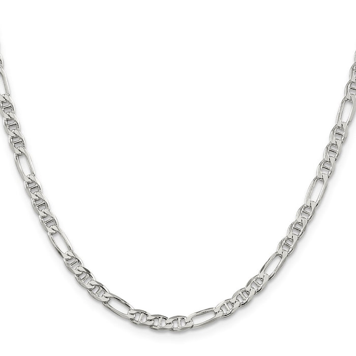 High-Quality Sterling Silver 3.75mm Figaro Anchor Link Chain - Stylish Value-2
