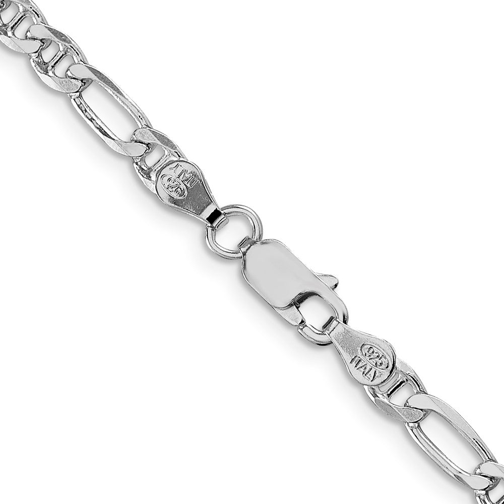 Buy Stylish Rhodium-Plated Sterling Silver 3.75mm Figaro Anchor Chain