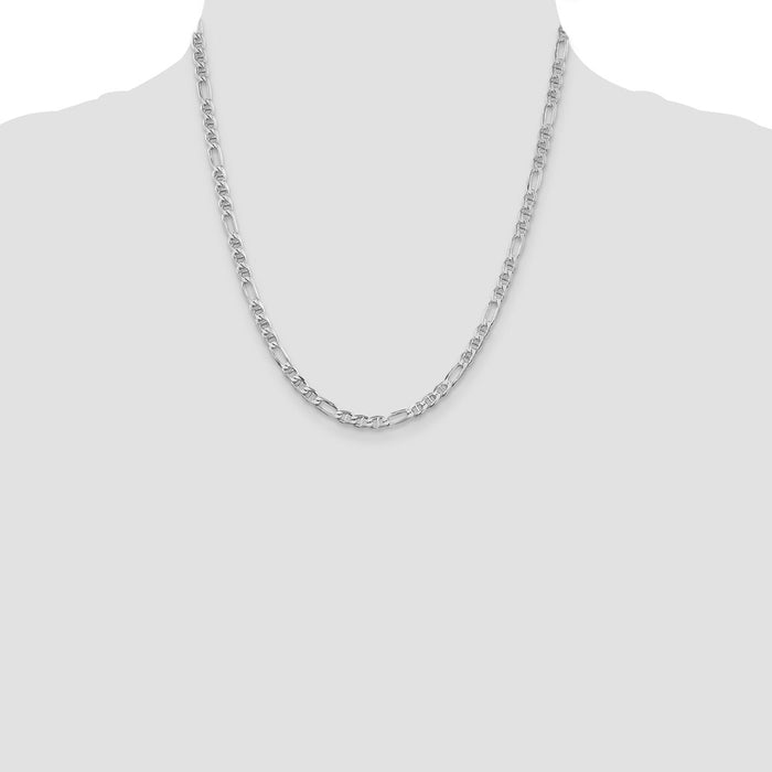Buy Stylish Rhodium-Plated Sterling Silver Figaro Anchor Chain 3.75mm - Affordable Value!-4
