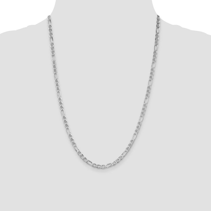 Exclusive Rhodium-Plated 3.75mm Figaro Anchor Chain - Stylish Sterling Silver Value-4