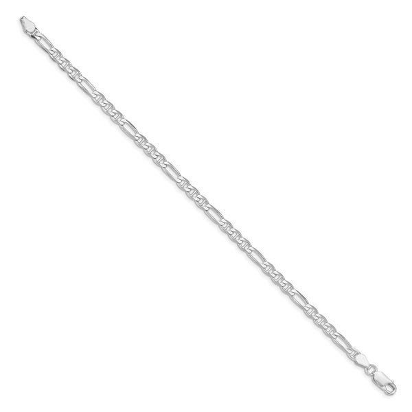 Rhodium-Plated Sterling Silver 3.75mm Figaro Chain