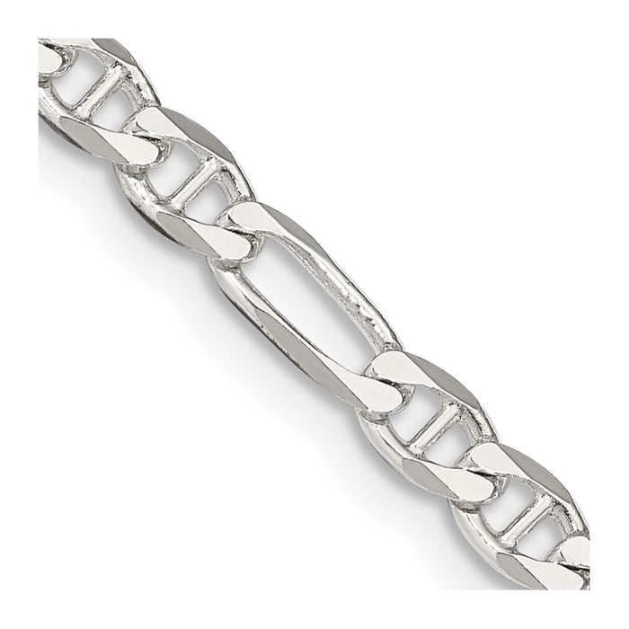 High-Quality Sterling Silver 3.75mm Figaro Anchor Link Chain - Stylish Value-1