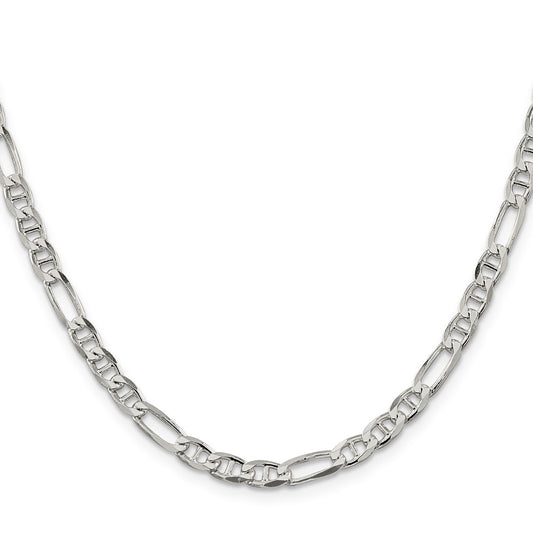 Buy Stylish 4.5mm Sterling Silver Figaro Anchor Link Chain - Luxury Value!