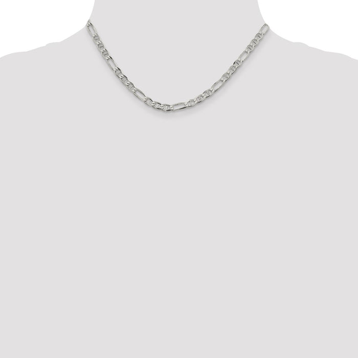 Buy Stylish 4.5mm Sterling Silver Figaro Anchor Link Chain - Luxury Value!-4