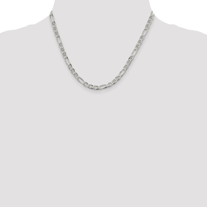 Buy Stylish Sterling Silver 4.5mm Figaro Anchor Link Chain - Affordable Luxury!-4