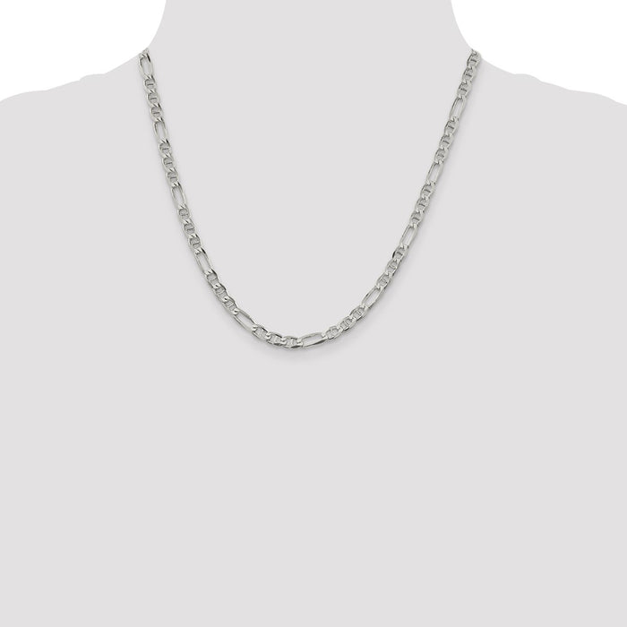 Buy Stylish 4.5mm Sterling Silver Figaro Anchor Link Chain - Luxury Value!-4