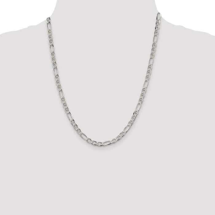 High-Quality 4.5mm Sterling Silver Figaro Anchor Link Chain - Stylish Value!-4