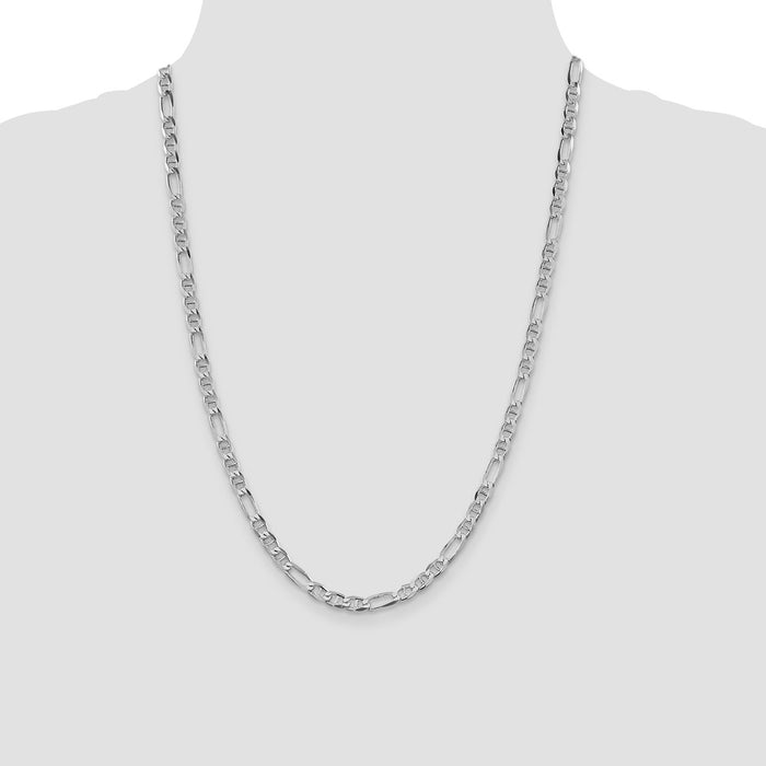 Buy Stylish 4.5mm Rhodium-Plated Sterling Silver Figaro Anchor Chain-4