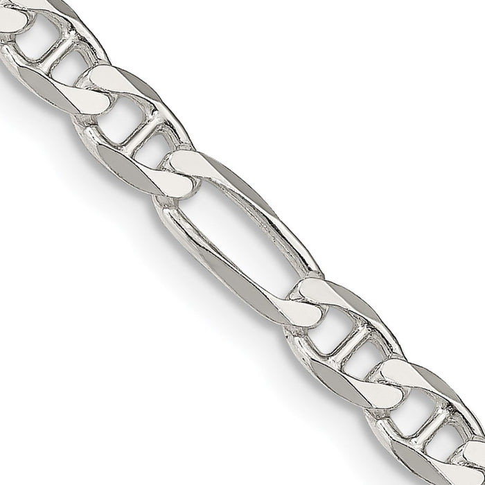 Buy Stylish 4.5mm Sterling Silver Figaro Anchor Link Chain - Luxury Value!-1
