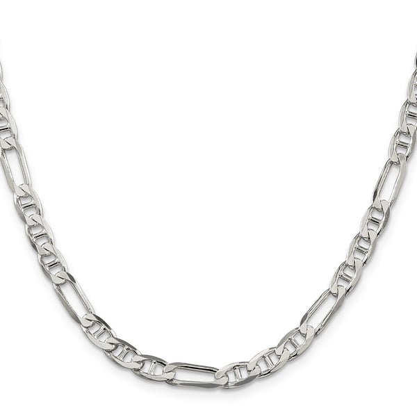 5.5mm Sterling Silver Figaro Anchor Link Chain