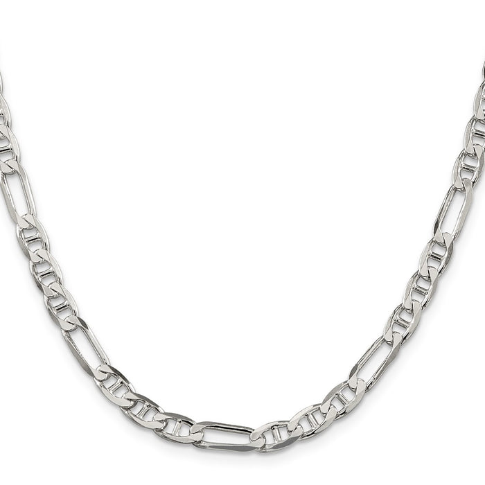 Buy Stylish 5.5mm Sterling Silver Figaro Anchor Link Chain - Affordable Luxury!-2