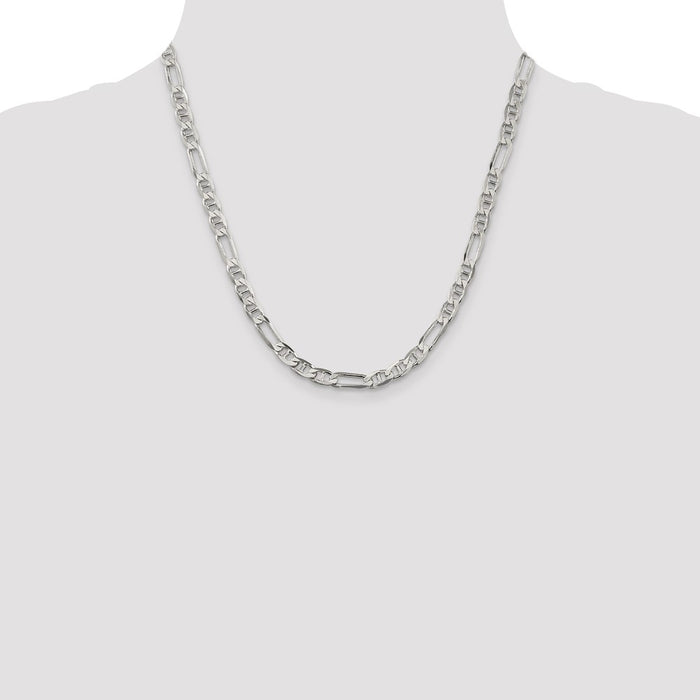 Buy 5.5mm Sterling Silver Figaro Anchor Chain - Stylish & Affordable Luxury-4
