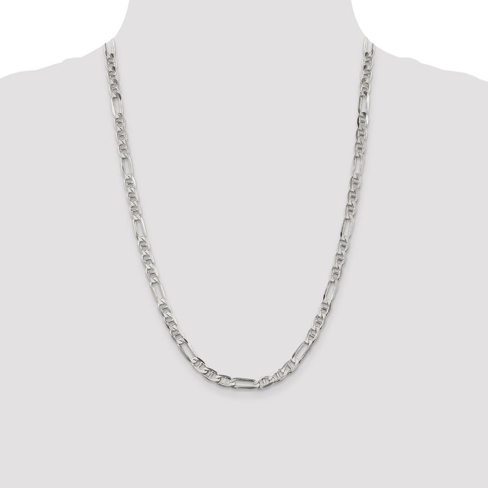 Buy Stylish 5.5mm Sterling Silver Figaro Anchor Chain - Luxury Value Jewelry-4