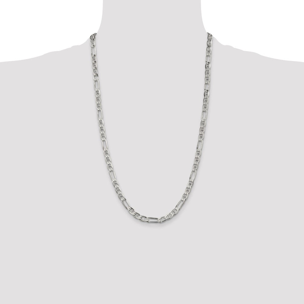 Buy Stylish 5.5mm Sterling Silver Figaro Anchor Link Chain - Affordable Luxury!