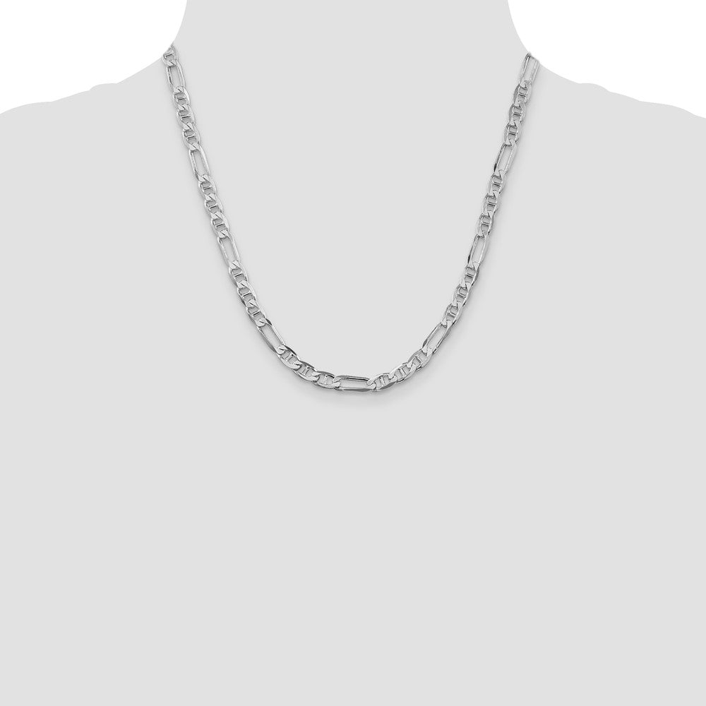 High-quality Rhodium-Plated Sterling Silver 5.5mm Figaro Chain | Stylish Value