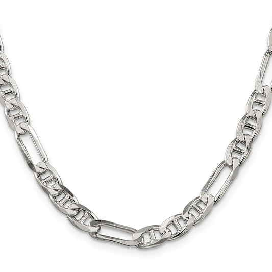 Buy Stylish 6.5mm Sterling Silver Figaro Anchor Link Chain - Affordable Luxury