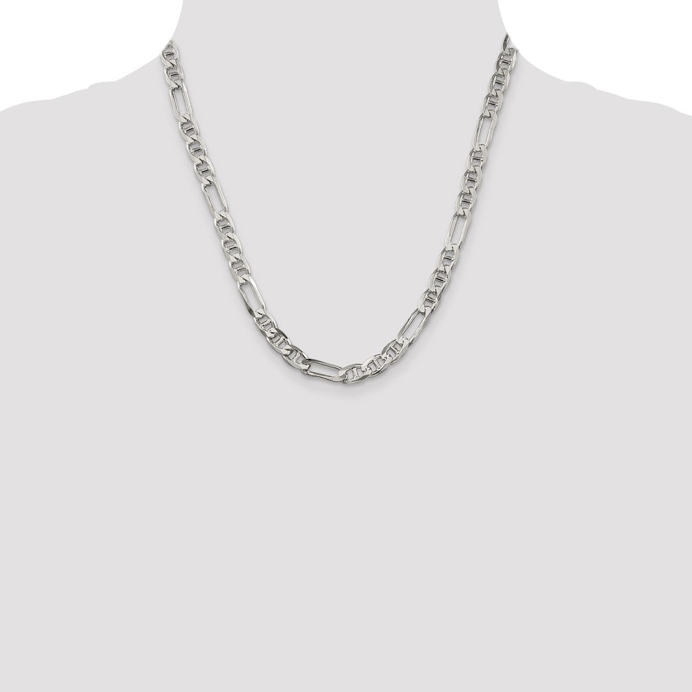 Buy Stylish 6.5mm Sterling Silver Figaro Anchor Link Chain - Affordable Luxury