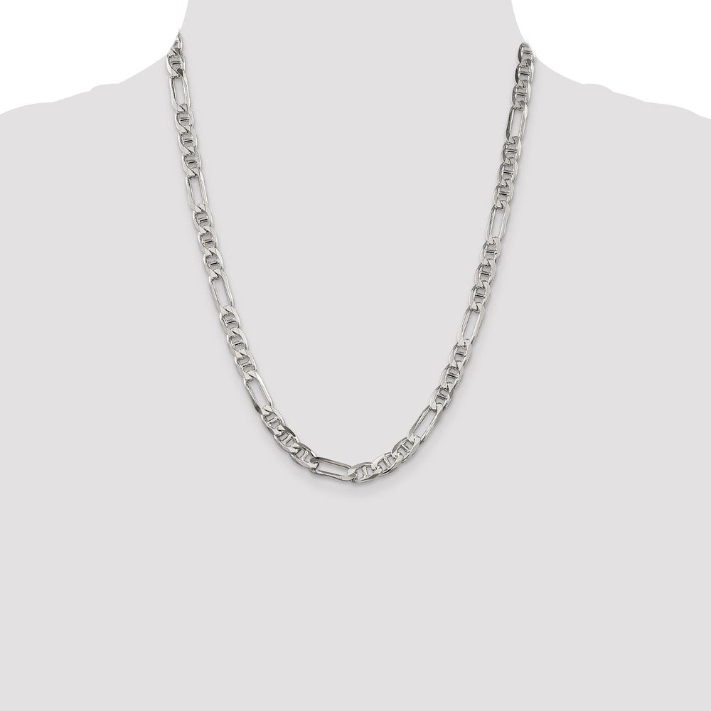 Buy Stylish 6.5mm Sterling Silver Figaro Anchor Link Chain - Affordable Luxury