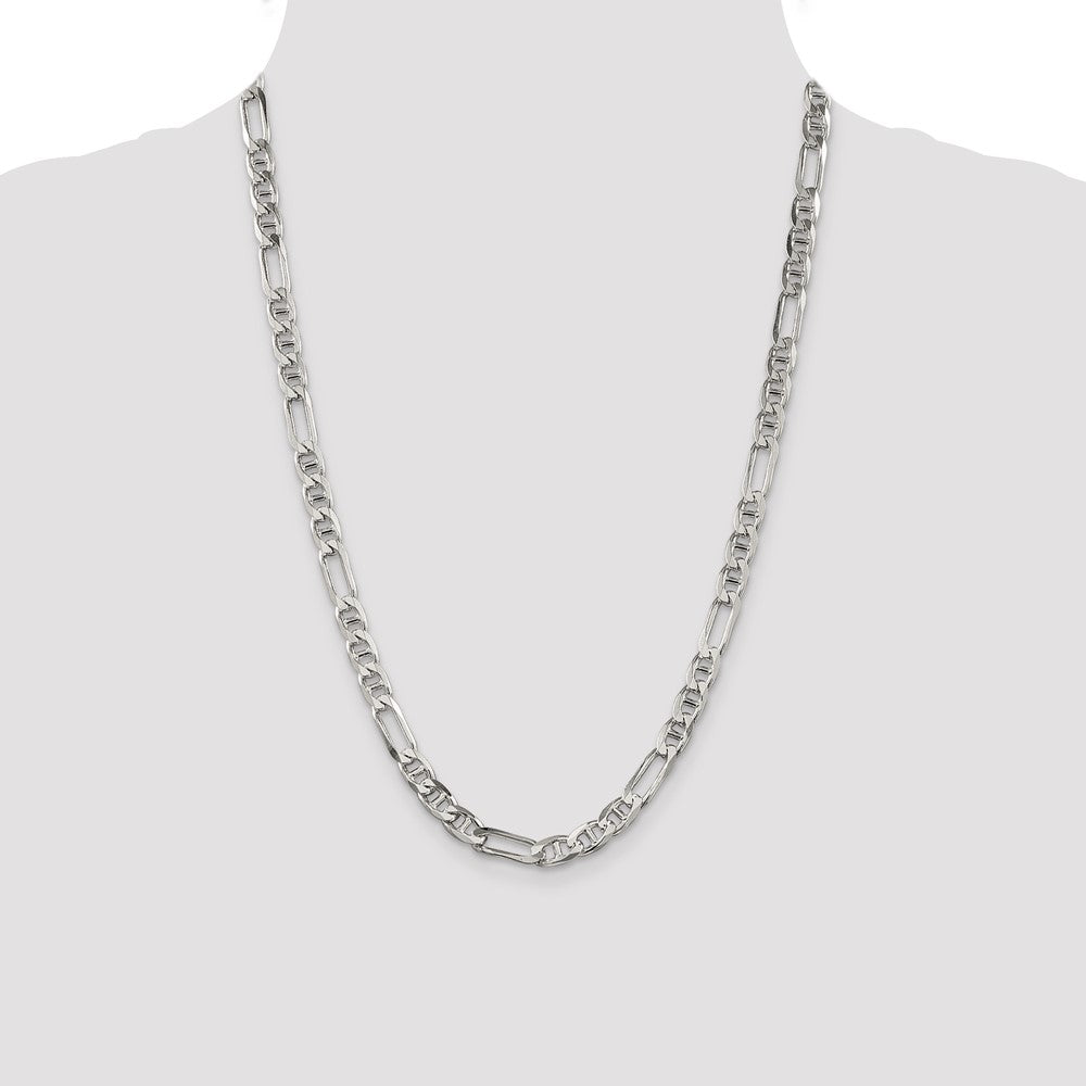 Buy Stylish 6.5mm Sterling Silver Figaro Anchor Link Chain - Luxury Value