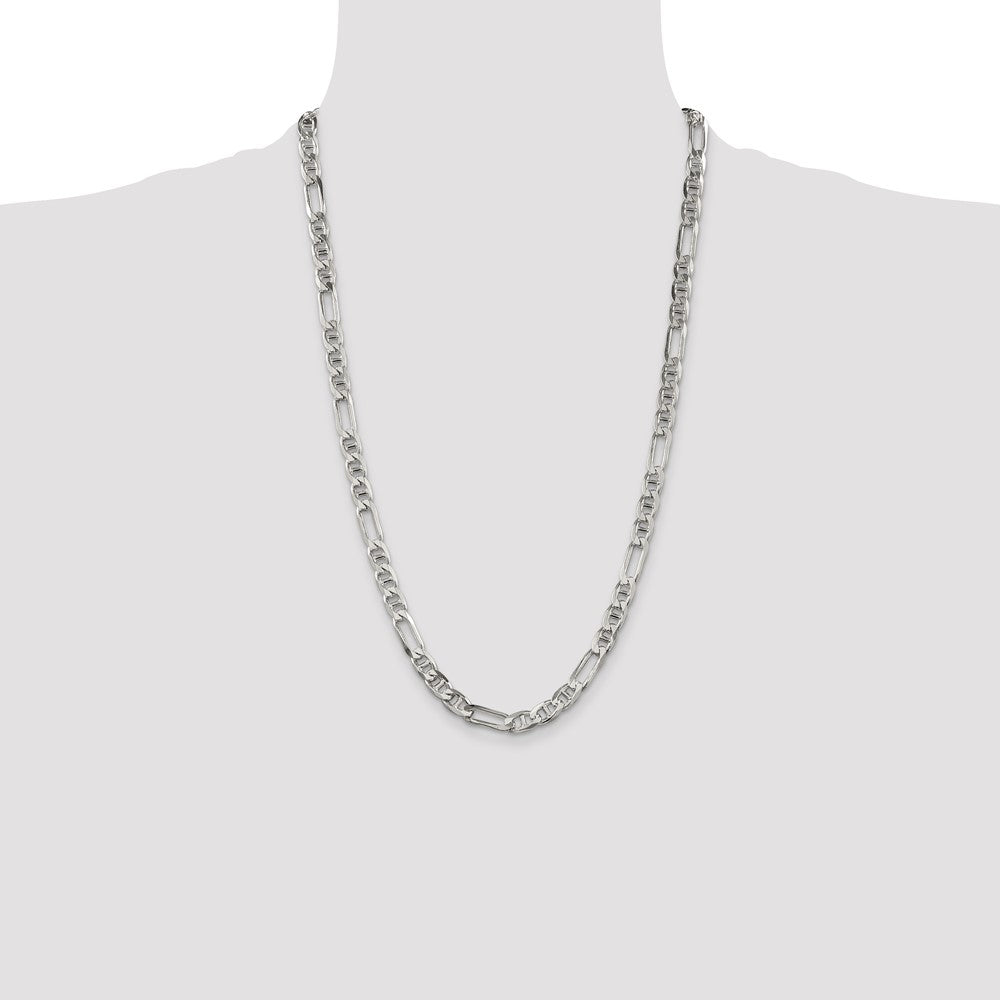 Buy Stylish 6.5mm Sterling Silver Figaro Anchor Chain - Luxury Value Jewelry